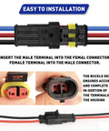 Boatsea 26 Kits Automotive Electrical Connectors With Ratchet Crimping Tool, Water Proof Weather Pack Wiring System For 16 To 22 Awg Copper Terminals Heavy Duty Car Audio And Truck Repair Jobs connector assembly
