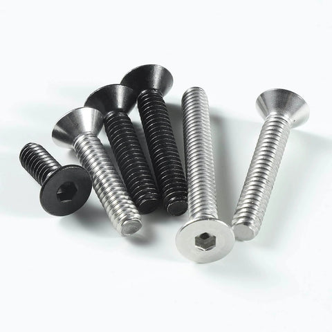 1/4-20 Stainless Socket Head Cap Screws, 1 Inch Long, Full Thread Countersunk Bolts, 304 Stainless Steel With Black Zinc Finish