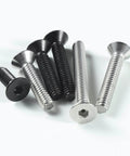 Three Eighth Inch Flat Head Socket Cap Screws Size Eight By Thirty Two Thread Full Thread Stainless Steel 304 With Black Zinc Finish Countersunk Bolts Pack Of One Hundred Hex Wrench Included