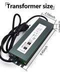 2 Pack LED Driver 12V 80W Waterproof IP67 Power Supply Transformer 90-250V AC to 12V DC Low Voltage Output with size dimensions