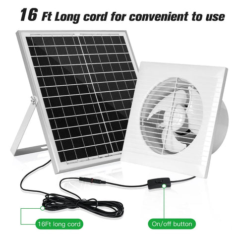 Solar Powered Exhaust Fan With 25W Solar Panel And 8 Inch Vent For Outdoor Greenhouses Chicken Coops Sheds And Pet Houses A Real Workhorse Of A Ventilation Solution High Efficiency Durable Weatherproof Easy Install