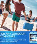 Group carrying cooler with Reusable Ice Packs for Cooler With Handle, 2 Pack, Extra Large Size, Long Lasting Chill, BPA Free.