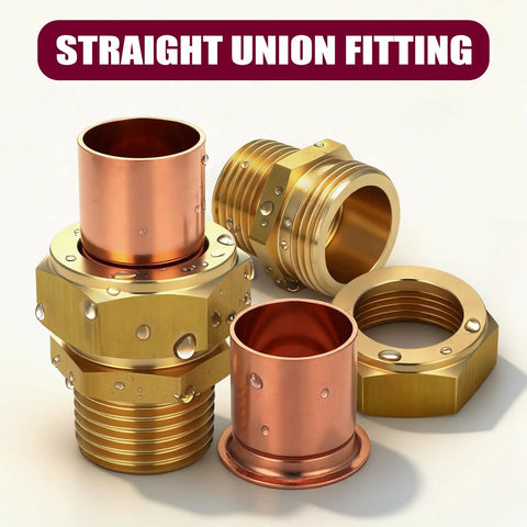 2 Pack One Half Inch Copper Pipe Union Sweat To Male Iron Pipe Threaded Brass Fitting Lead Free for HVAC and plumbing