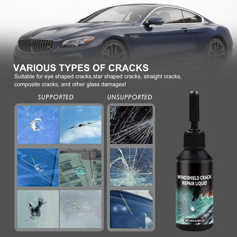 Two Bottle Windshield Glass Repair Kit With Quick Fix Fluid For Chips And Cracks Bullseye And Star Shape Cracks Car Glass Repair Made Easy And Pro Grade