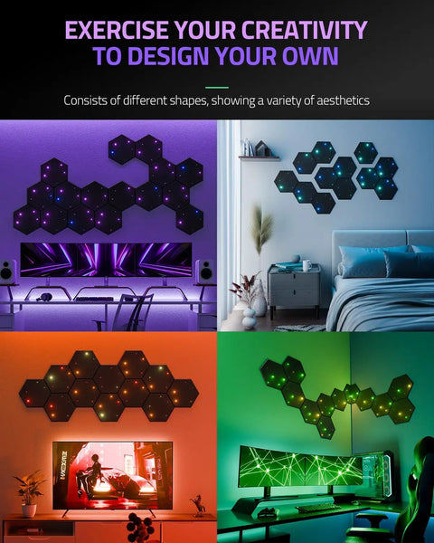 Top Shelf 12 Pack Self Adhesive Sound Proof Foam Wall Panels For Crisper Audio And Echo Free Vibes Easy Peel Stick Acoustic Tiles To Kill Room Noise Smooth Your Soundspace Today in various room designs with colorful lighting.