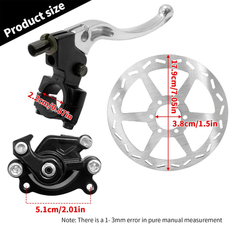 Mini Bike Hydraulic Brake Kit 180mm Disc Rotor Caliper Set Replacement For Coleman CT100U CC100X Baja DB30 Motovox MMB80