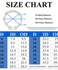 Size chart for 210 Pcs 304 Stainless Steel External C Clips Set For Shafts And Cylinders 8mm To 36mm Retaining Snap Ring Assortment Kit