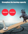 Badass Heavy Duty Furniture Leveling Feet Carbon Steel Adjustable Support Legs With Threaded Lifting Design For Uneven Ground Hella Stable No Fuss Quick Install Two Pack with strong base showing elephant balancing on wooden plank.