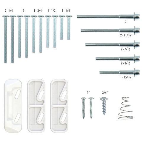 Pull Handle Replacement Kit For Storm And Screen Doors, Matte Black Finish components including screws and latches