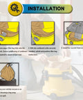 Installation steps for Disposable Filter Bags Six Pack For DeWalt Six To Ten Gallon Wet Dry Vacs DXVA19-4101 Compatible With DXV06P DXV09P And DXV10SA