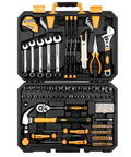 158 Piece General Purpose Tool Set For Home And Auto Repair With Durable Plastic Toolbox Storage Case And Heavy Duty Chrome Plated Hand Tools Includes Wide Range Of Sockets Pliers Wrenches Screwdrivers And More