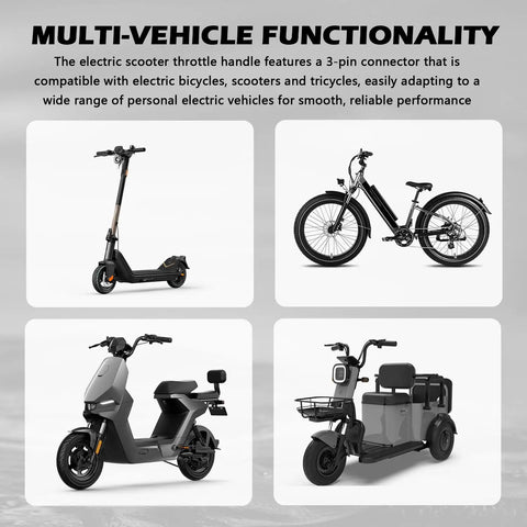 Full Twist Ebike Grip With Two Keys For Speed Control Universal Rubber Throttle Handle For Electric Bikes And Scooters Ergonomic Anti Slip Design Moisture Resistant Seal Reduces Hand Fatigue On Wet Rides And Long Commutes