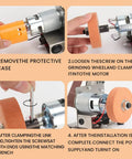Installation steps for Badass Mini Belt Sander Bench Grinder with all copper motor and grinding wheel.