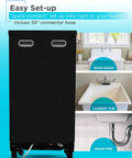Solid 18 Inch Portable Dishwasher On Wheels And Energy Star Efficient 8 Place Setting Countertop Machine rear view showing quick-connect setup.