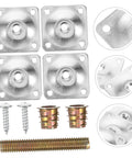 Heavy Duty Furniture Leg Mounting Plates For Table And Sofa Connector Hardware With Quick Install Screws Built Tough No Sweat Setup Durable Steel Bracket Kit For Cabinets And Chairs 20 Pack with four square steel plates and screws.