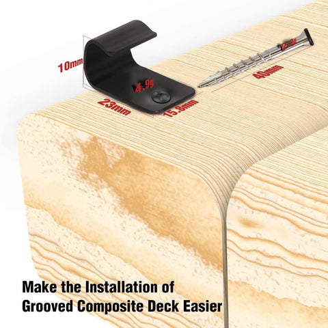 Hidden Deck Start Clips For Grooved Composite Decking With Hidden Fasteners And Decking Screws 36 Pack Black Easy Install