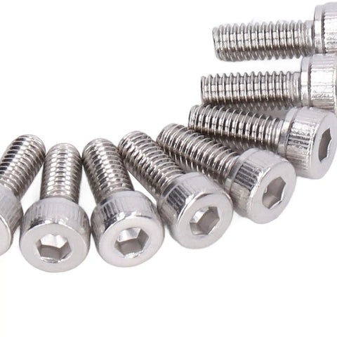 Badass 100 Piece Hex Socket Head Cap Screws And Galvanized Steel Fastener Kit With M4x0 7mm Thread close-up of hex screws