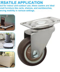 1.5 Inch Caster Wheels 4 Pack Low Profile No Noise Mini Swivel Casters with 360 Degree Top Plate for Small Furniture