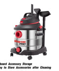 8 Gallon 6 Peak HP Wet Dry Vacuum For Home Garage And Workshop with built-in drain and multifunction attachments visible