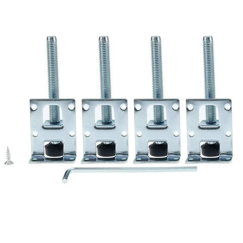 Adjustable Furniture Feet Set 12 Piece Stainless Steel Heavy Duty Leveling Feet With Brackets M10x106mm front view