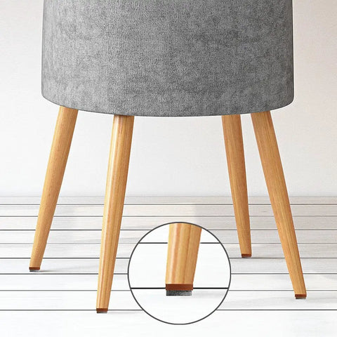 Chair with wooden legs fitted with 40 Pcs Screw On Felt Pads For Furniture Brown 20mm Fit Wooden Chair And Table Legs Glide Sliders Protect Hardwood Floors From Scratches Reduce Noise Friction And Movement Vibration Easy To Install And Long Lasting.