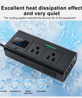 Portable 200W Car Power Inverter Dc 12 Volt To 110 Volt Ac Converter Compatible With 16 Volt Trucks Rigs And Teslas Plug And Play To Juice Up Any Device Sweet Ride with dual outlets and LED screen.