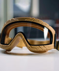 X-pect 4900 Safety Goggles With Dual Layer Lenses for Pro Grade Eye Protection, sand color, front view