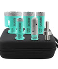 Cool Diamond Tile Hole Saw Kit With 6 Pieces Featuring Universal M14 Thread For Your Angle Grinder And Premium Vacuum Brazed Tech For Super Clean Cuts, six diamond hole saw bits in case