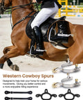 Two Pack Cowboy Boot Spurs With Rotatable Gear Plus Belt Straps And Tie Down Straps Stainless Steel Western Spurs For Men and Women