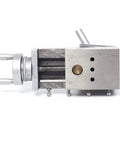 Side view of AT300 industrial swing lathe tool slide, silver metal tool post assembly for mini lathe, 180mm