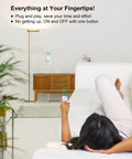 Person using Remote Control Outlet With Two Remotes 200 Ft Long Range Wireless On Off Switch For Lamps Lights and Appliances