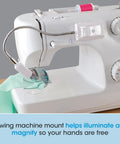 2 In 1 Sewing Machine Light With Clip On Lamp And Magnifier attached to a sewing machine, LED 3x magnifier