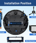 Matrix Robot Vacuum Replacement Parts Kit For RV2310AE RV2320S RV2300S, 15 Piece Bundle installation position guide