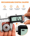 Rechargeable Digital Caliper With Power Display And USB C Charging 6 Inch Caliper With Large LCD Screen MM In Conversion