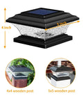 Solar Post Cap Lights For Outdoor Deck And Fence LED Post Caps With 9 Lighting Modes Including Bright White And RGB Color Options Fixed And Cycling Colors Fits 4x4 Or 5x5 Wooden Posts Black 6 Pack product highlight