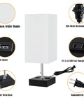 Massive 39.3 Inch Desk Lamp For Home Office With Easy Clamp Architect Style USB Powered Three Color Temperature Modes shown with TC linen shade, USB fast charging port, AC outlet, guaranteed plug, and steady metal base.