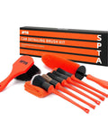 Ergonomic Wheel And Tire Detailing Kit With Easy Reach Rim Brush 5 Detailing Brushes And Microfiber Cloth Short Handle Cleaning Tools For Deep Clean Of Dirty Tires And Rims Great For Tight Spots And Everyday Car Detailing on display