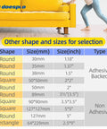 Chart of various furniture slider shapes and sizes, including 16 Pack Large Square Furniture Sliders Three Point Five Inch Heavy Duty Movers.