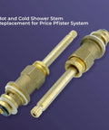 Complete Shower Repair Kit For Hot And Cold Water, Two Valves, Verve Handles Remodel displayed on a purple background