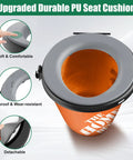 Universal 5 Gallon Bucket Toilet Seat With Pillowy Comfort And Snug Lid, featuring soft PU cushion and durable waterproof design.