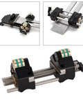 Pro Level Chisel Sharpening Jig With Adjustable Angle Ruler And Secure Clamps for Five To Seventy Millimeter Blades, aluminum and brass design.
