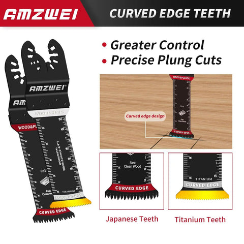 Extended Reach Titanium Oscillating Tool Blades For Metal And Wood Cutting With 70 Mm Deep Plunge Design Heavy Duty multi-tool blades.