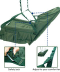 Hanging Hammock Chair For Patio With Plush Headrest And Armrests Outdoor Swing Seat With Cup Holders Includes Tree Straps Moss Green