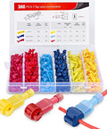 360 Piece T Tap Wire Connectors Self Stripping Quick Splice Electrical Terminals Insulated Male Disconnect Spade Kit with Case