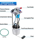 Components of Fuel Pump Assembly With Sending Unit For Chevy Silverado 1500 And GMC Sierra 1500 2010 2013 V8 4.8L 5.3L 6.2L Replaces E4005M 19257093 OE Standard In Tank Pump Kit With Long Lasting Fuel Delivery For Your Truck diagram.