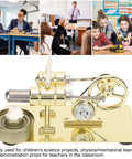 Stirling Engine Model For Kids And Students With Brushed Stainless Steel Base Easy Assembly Science Toy For Classroom Projects