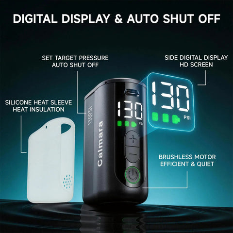 130 PSI Portable Electric Bike Pump With Gauge Auto Stop Fast Inflation For Presta And Schrader Valves Rechargeable Mini Pump For Road Mountain And Electric Bikes On The Go