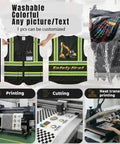 High Visibility Reflective Safety Vest With Custom Logo Hi Vis Work Uniform Built Tough For Construction Sites And Trucking Pros Who Gotta Get The Job Done, showcasing custom options and printing process.