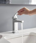 Tallinn Single Hole Bathroom Faucet With Single Handle In Chrome 1.2 GPM Drip Free Ceramic Disc Valve Durable Metal Spout And Lever Easy Deck