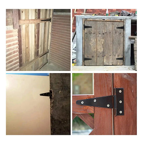 Heavy Duty T Shaped Hinges Galvanized Iron For Furniture Doors Cabinets And Gates 14 Piece Set With Durable Steel Blades And 270 Degree Rotation Hardware Built To Last on wooden doors